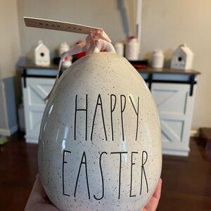 Rae Dunn Speckled White Happy Easter Egg